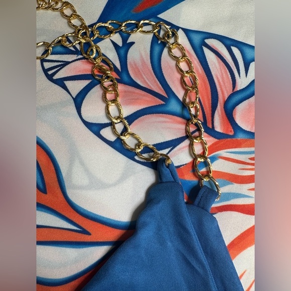 Casual Bahamian Delight Blue Two Piece Set Crop Top and Pants - Picture 11 of 12